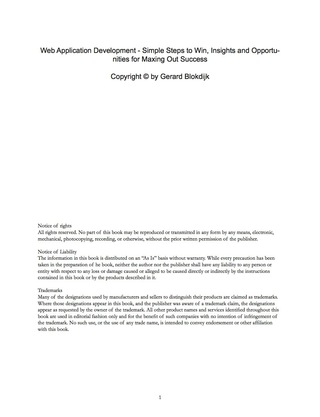 Cover image: Web Application Development - Simple Steps to Win, Insights and Opportunities for Maxing Out Success 9781488894954