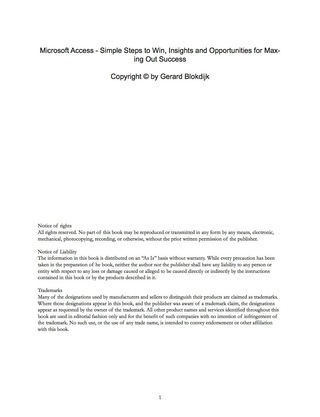 Imagen de portada: Microsoft Access - Simple Steps to Win, Insights and Opportunities for Maxing Out Success 9781488895364