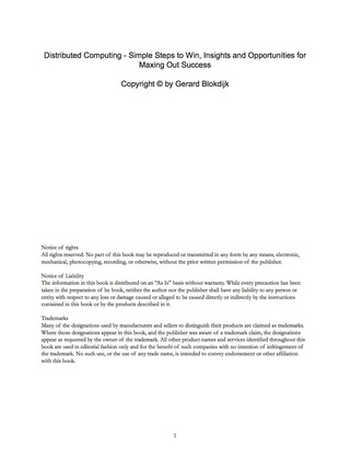 Cover image: Distributed Computing - Simple Steps to Win, Insights and Opportunities for Maxing Out Success 9781488897108