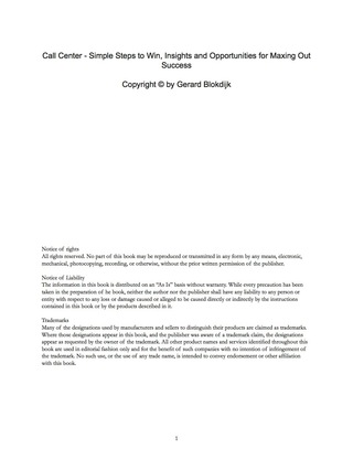 Cover image: Call Center - Simple Steps to Win, Insights and Opportunities for Maxing Out Success 9781488897511