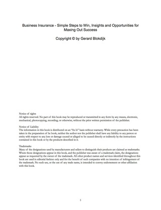 Imagen de portada: Business Insurance - Simple Steps to Win, Insights and Opportunities for Maxing Out Success 9781488897825