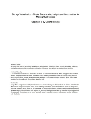 Cover image: Storage Virtualization - Simple Steps to Win, Insights and Opportunities for Maxing Out Success 9781488898020