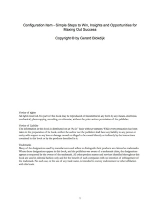 Cover image: Configuration Item - Simple Steps to Win, Insights and Opportunities for Maxing Out Success 9781488898853