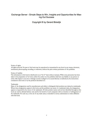 表紙画像: Exchange Server - Simple Steps to Win, Insights and Opportunities for Maxing Out Success 9781488899454