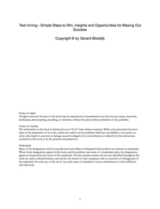 Cover image: text mining - Simple Steps to Win, Insights and Opportunities for Maxing Out Success 9781489100115