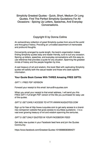 Imagen de portada: Simplicity Greatest Quotes - Quick, Short, Medium Or Long Quotes. Find The Perfect Simplicity Quotations For All Occasions - Spicing Up Letters, Speeches, And Everyday Conversations. 9781489103611