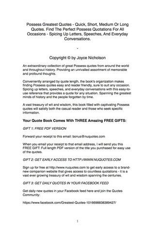 صورة الغلاف: Possess Greatest Quotes - Quick, Short, Medium Or Long Quotes. Find The Perfect Possess Quotations For All Occasions - Spicing Up Letters, Speeches, And Everyday Conversations. 9781489104236