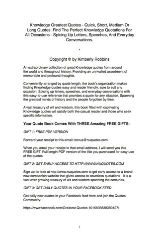 Imagen de portada: Knowledge Greatest Quotes - Quick, Short, Medium Or Long Quotes. Find The Perfect Knowledge Quotations For All Occasions - Spicing Up Letters, Speeches, And Everyday Conversations. 9781489106216