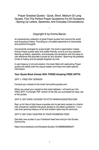 Imagen de portada: Prayer Greatest Quotes - Quick, Short, Medium Or Long Quotes. Find The Perfect Prayer Quotations For All Occasions - Spicing Up Letters, Speeches, And Everyday Conversations. 9781489106391
