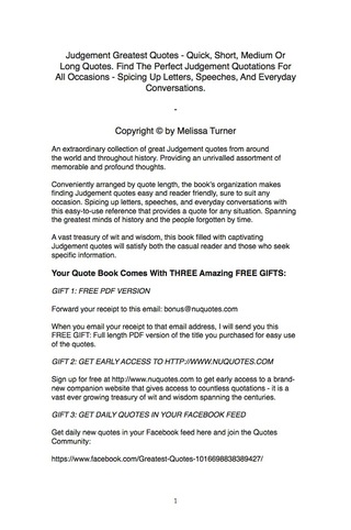 Omslagafbeelding: Judgement Greatest Quotes - Quick, Short, Medium Or Long Quotes. Find The Perfect Judgement Quotations For All Occasions - Spicing Up Letters, Speeches, And Everyday Conversations. 9781489109125