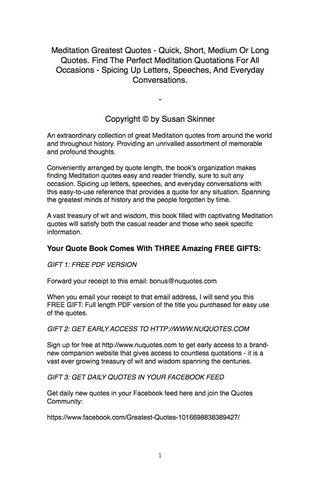 Omslagafbeelding: Meditation Greatest Quotes - Quick, Short, Medium Or Long Quotes. Find The Perfect Meditation Quotations For All Occasions - Spicing Up Letters, Speeches, And Everyday Conversations. 9781489109330