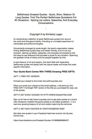 Omslagafbeelding: Selfishness Greatest Quotes - Quick, Short, Medium Or Long Quotes. Find The Perfect Selfishness Quotations For All Occasions - Spicing Up Letters, Speeches, And Everyday Conversations. 9781489109989