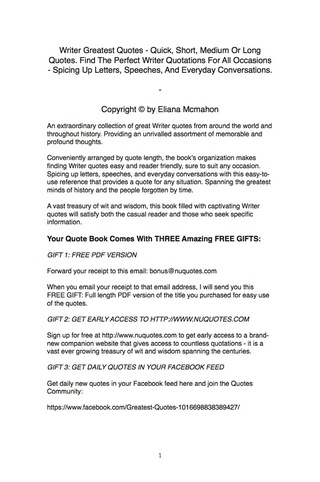 Cover image: Writer Greatest Quotes - Quick, Short, Medium Or Long Quotes. Find The Perfect Writer Quotations For All Occasions - Spicing Up Letters, Speeches, And Everyday Conversations. 9781489110541