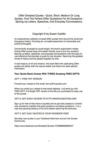 Omslagafbeelding: Differ Greatest Quotes - Quick, Short, Medium Or Long Quotes. Find The Perfect Differ Quotations For All Occasions - Spicing Up Letters, Speeches, And Everyday Conversations. 9781489112453