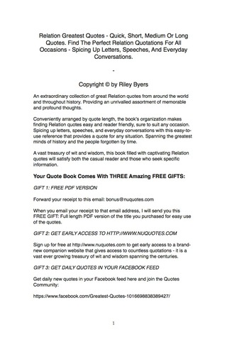 Omslagafbeelding: Relation Greatest Quotes - Quick, Short, Medium Or Long Quotes. Find The Perfect Relation Quotations For All Occasions - Spicing Up Letters, Speeches, And Everyday Conversations. 9781489113924