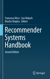 Cover image: Recommender Systems Handbook 2nd edition 9781489976369