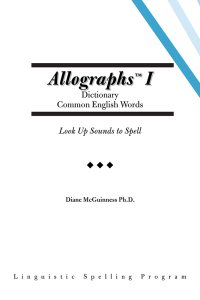 Imagen de portada: Allographs I Dictionary Common English Words
