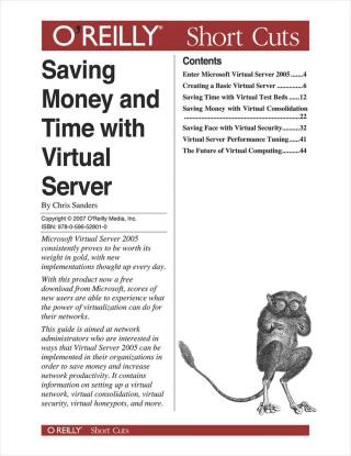 Cover image: Saving Money and Time with Virtual Server 1st edition 9780596558925
