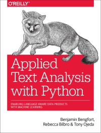 Cover image: Applied Text Analysis with Python 1st edition 9781491963043