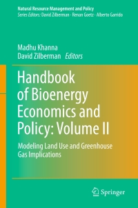 Cover image: Handbook of Bioenergy Economics and Policy: Volume II 9781493969043