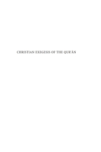 Cover image: Christian Exegesis of the Qur’an 9781498201971