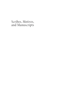 Cover image: Scribes, Motives, and Manuscripts 9781498217866