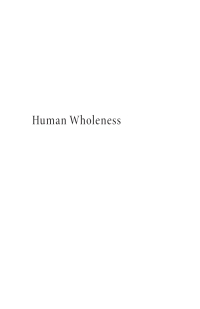 Cover image: Human Wholeness 9781498220361