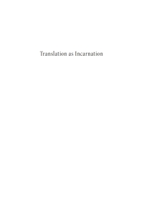 Cover image: Translation as Incarnation 9781498221283