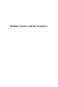 Cover image: Wisdom, Science, and the Scriptures 9781620329665