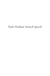 Cover image: Paul’s Pisidian Antioch Speech (Acts 13) 9781625640505