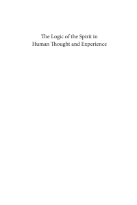 Imagen de portada: The Logic of the Spirit in Human Thought and Experience 9781625646897