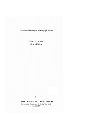 Imagen de portada: Theology Beyond Christendom 9780915138852