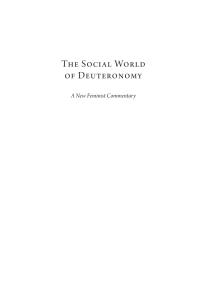 Cover image: The Social World of Deuteronomy 9781498228701
