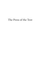 Cover image: The Press of the Text 9781498235907