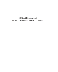 Omslagafbeelding: Biblical Exegesis of New Testament Greek: James 9781556359729