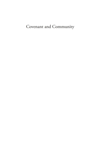 Cover image: Covenant and Community 9781556352034