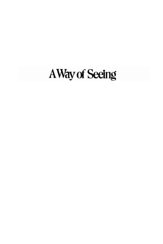 Imagen de portada: A Way of Seeing 9781498202305