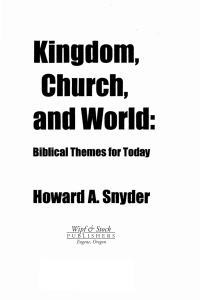 Imagen de portada: Kingdom, Church, and World: Biblical Themes for Today 9781579108212