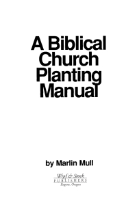 Cover image: A Biblical Church Planting Manual 9781592447176