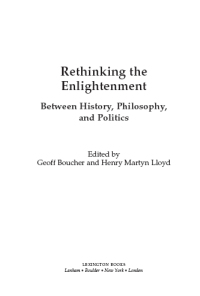Imagen de portada: Rethinking the Enlightenment 9781498558129