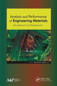 Cover image: Analysis and Performance of Engineering Materials 1st edition 9781771880855
