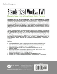 Cover image: Standardized Work with TWI 1st edition 9781138433724