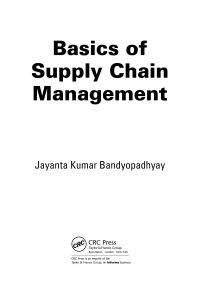 Omslagafbeelding: Basics of Supply Chain Management 1st edition 9781466588929