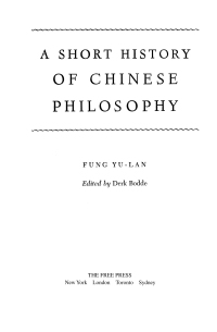 Cover image: A Short History of Chinese Philosophy 9780684836348