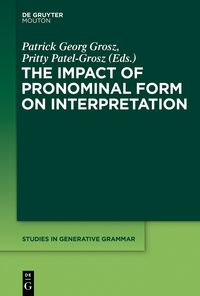 Omslagafbeelding: The Impact of Pronominal Form on Interpretation 1st edition 9781614517801