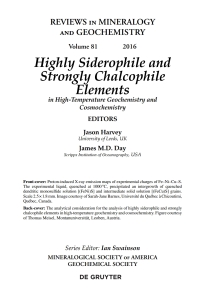 Cover image: Highly Siderophile and Strongly Chalcophile Elements in High-Temperature Geochemistry and Cosmochemistry 1st edition 9780939950973
