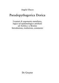 صورة الغلاف: Pseudopythagorica Dorica 1st edition 9781501514630