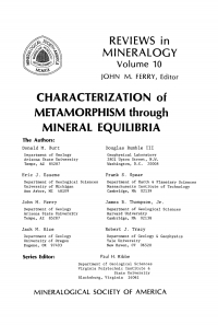 Cover image: Characterization of Metamorphism through Mineral Equilibria 1st edition 9780939950126