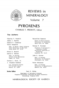 صورة الغلاف: Pyroxenes 1st edition 9780939950072