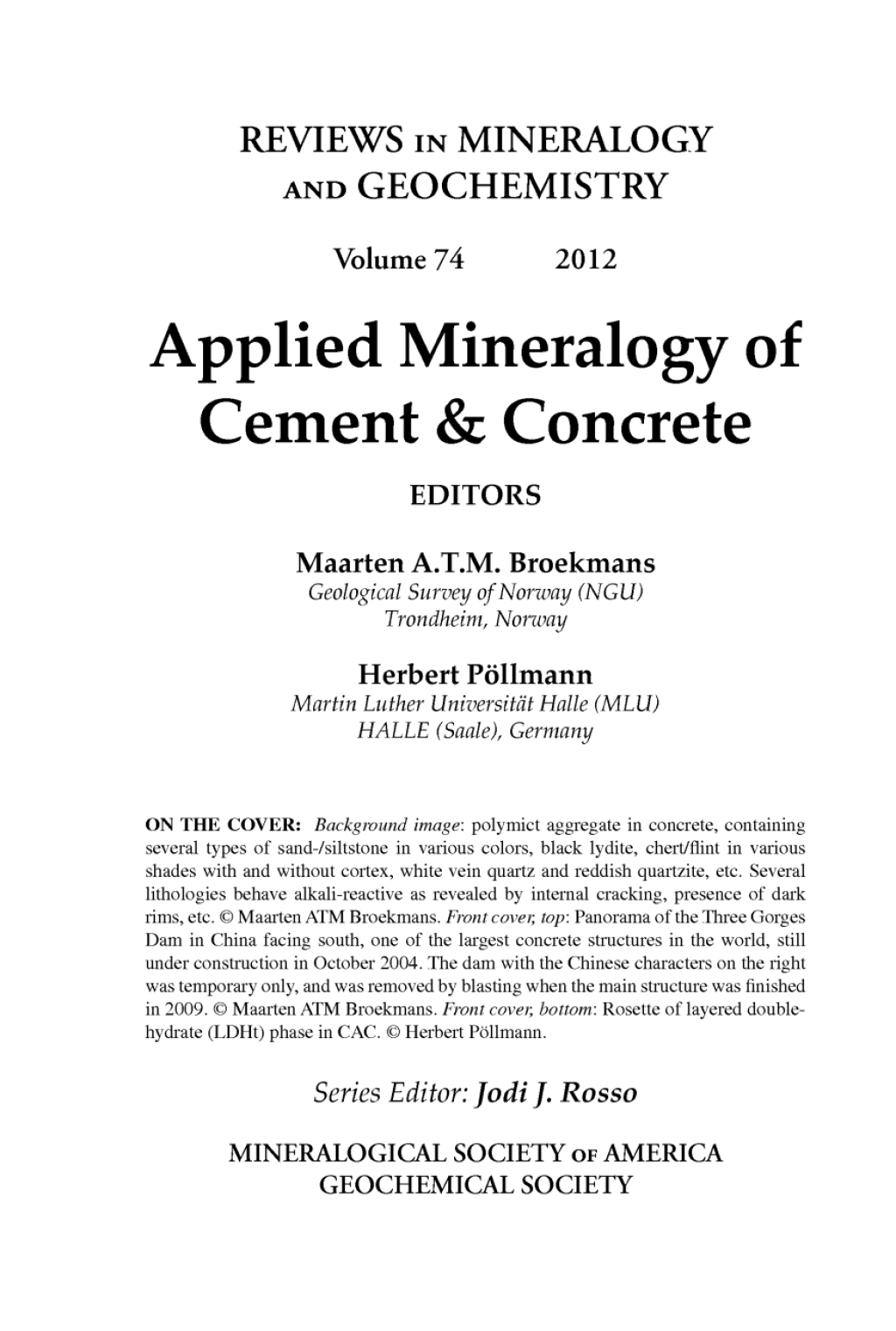 Applied Mineralogy of Cement & Concrete 1st Edition